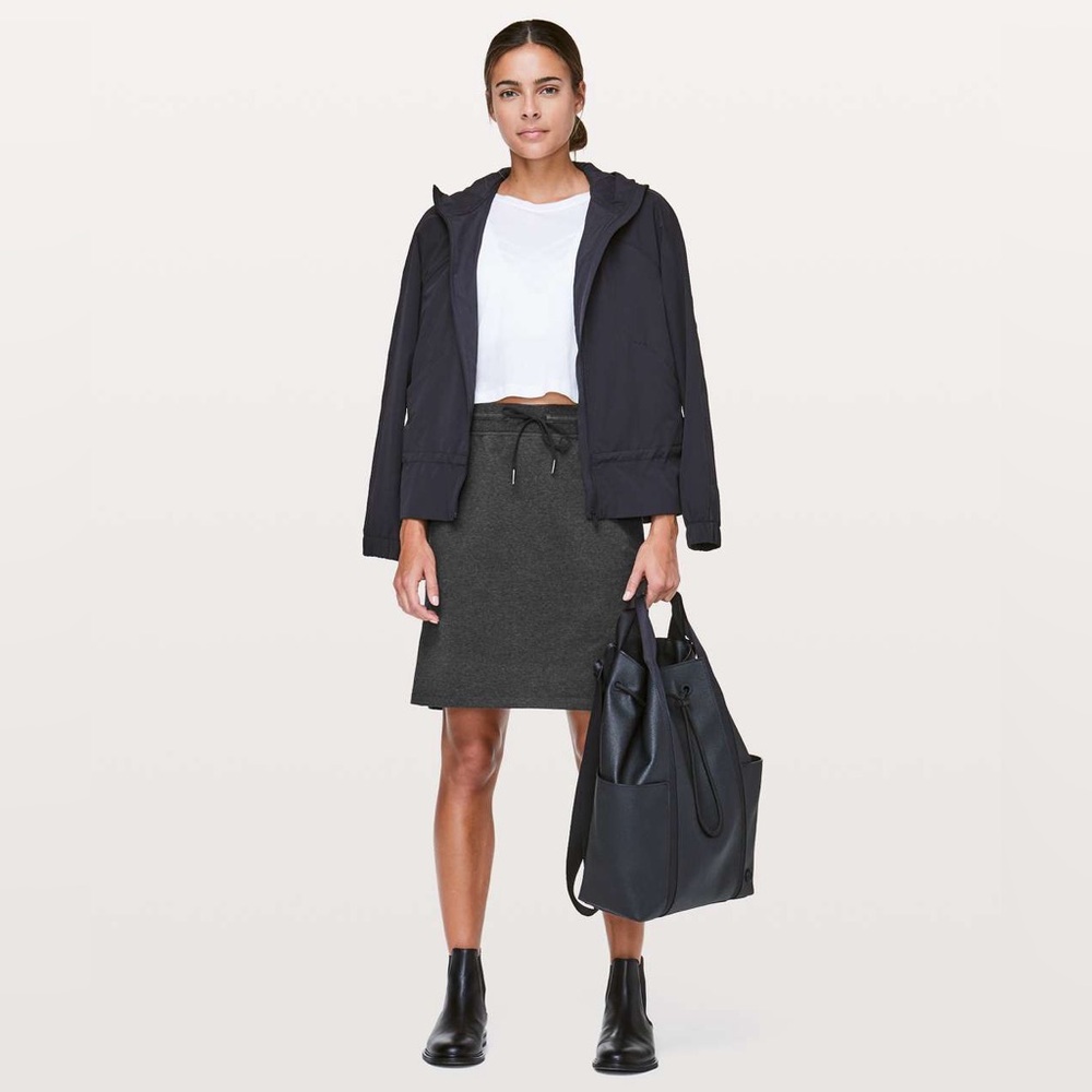 Lululemon Start Anew Skirt 21” Heathered Black Size 8 Cotton Blend
